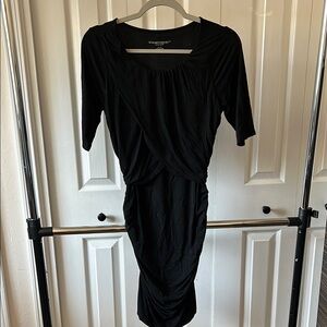 LIZ LANGE MATERNITY flattering 1/2 sleeve Black Women's Dress